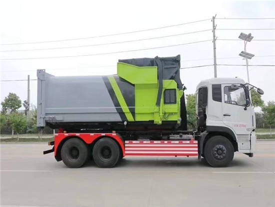 东风天龙勾臂压缩垃圾车